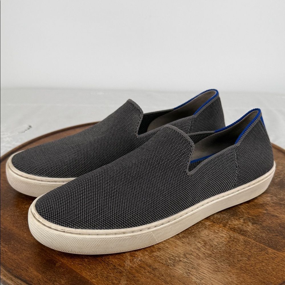 Rothy's Shoes Wm 9.5 Gray Knit Slip On Sneakers Comfort Washable